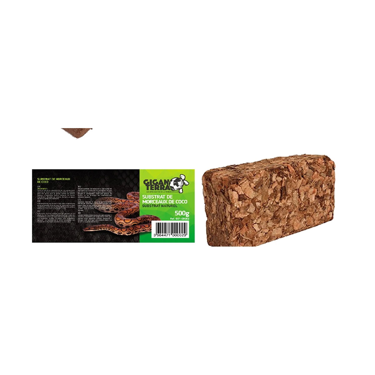 Sustrato de fibra de coco Coco Husk 500 g para terrarios